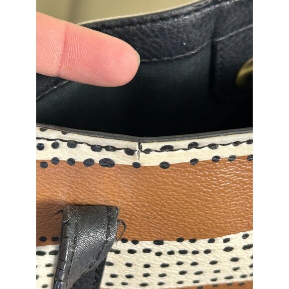 Fossil Rachel Striped Polka Dot Tote Bag - Picture 15 of 15